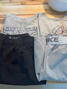 Nike Boys XL Graphic Tees + Men’s Small DRI-FIT Shorts Bundle